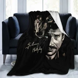 Johnny Hallyday Soft Warm Throw Blanket Lightweight Cozy Flannel Fleece Bed Blanket Gift for Home Decor Chair Couch 80x60 Inch