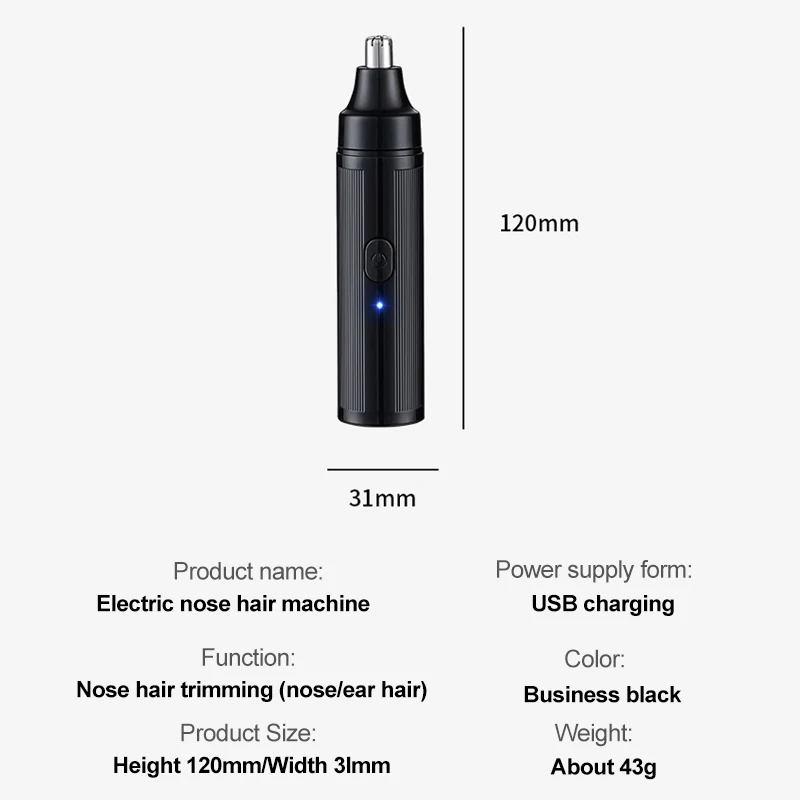 Mini Nose Hair Trimmer Electric Shaving Men Women Portable Trimmer USB Nose Face Clean Trimmer Razor Ears Face Eyebrows removal