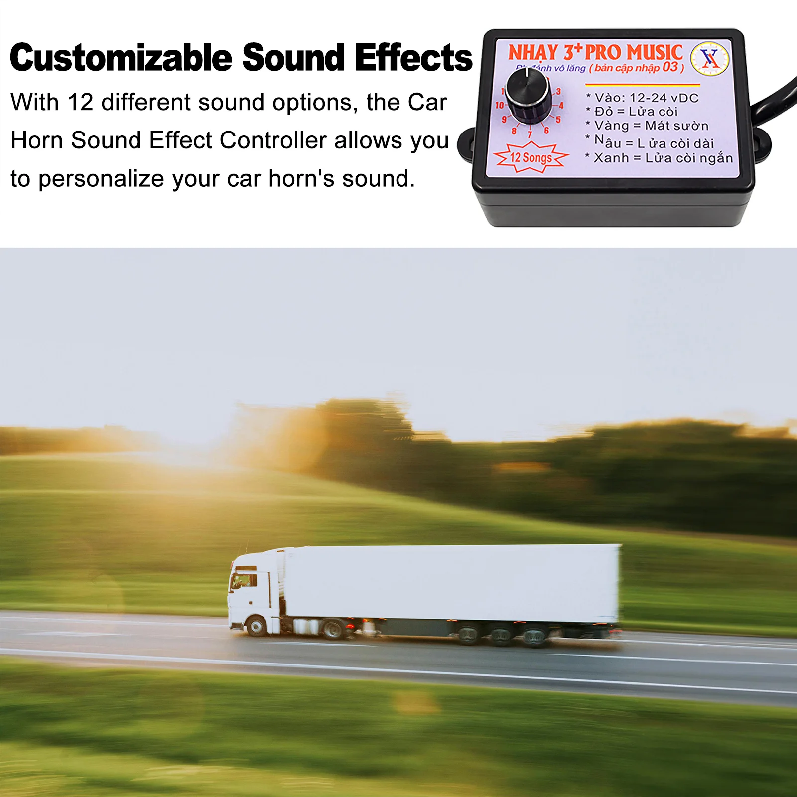 Horn Control Box 12V-24V 8＆12 Sound Musical Electronic 3+ Pro Music Rapid Horn Relay For Motorcycle Car Jeep Marine Boat Truck