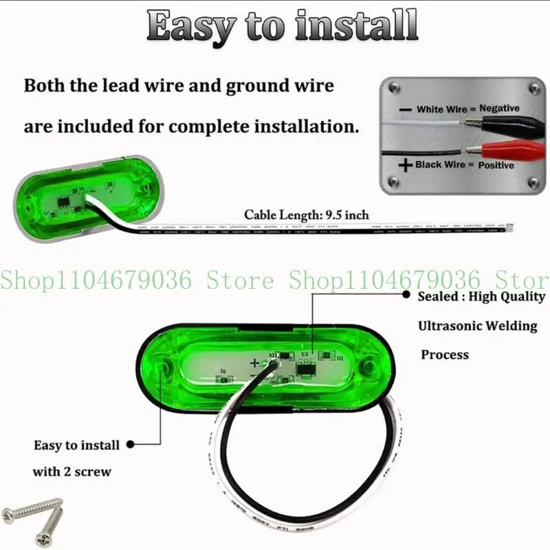 652F Red Green LED Boat Lamp 12V Energy Efficient Marine Navigation Lighting