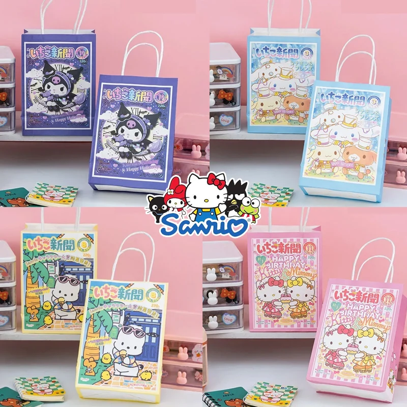 

1pcs Sanrio Anime Pachacco Cinnamoroll Melody Kuromi Kawaii Figure Handbags Fashion Party Portable Paper Bag