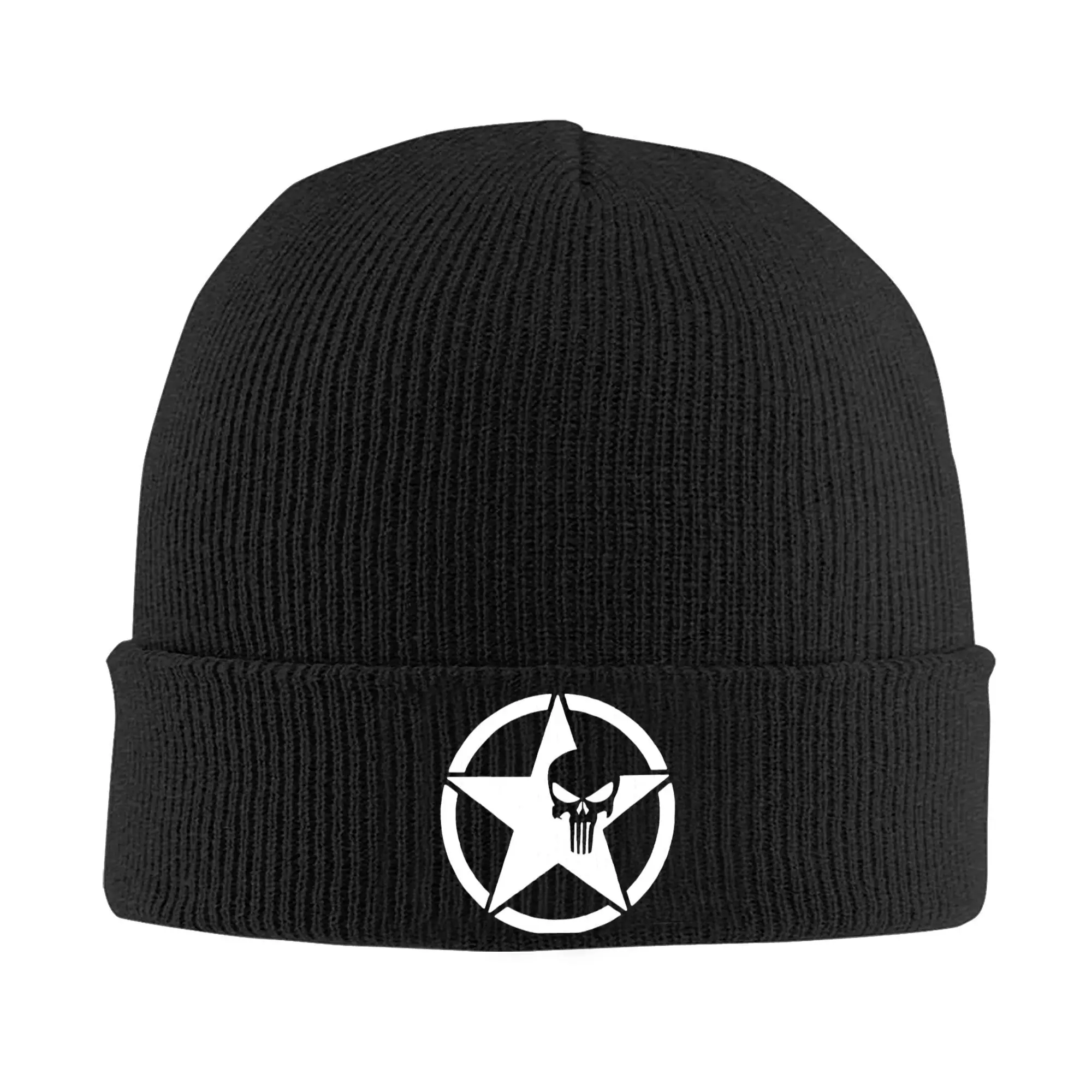 Custom Punisher Skull Skullies Beanies Caps Men Women Unisex Streetwear Winter Warm Knitted Hat Adult  Bonnet Hats