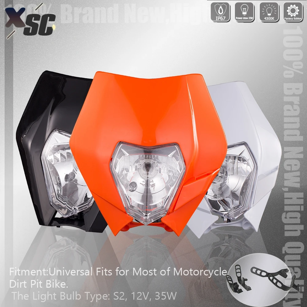 Motorcycle Headlight Headlamp Head Lamp Light For KTM EXC EXCF SXF XC XCW XCF MX 2017 2022 LED Headlight Universal Dirt Pit Bike