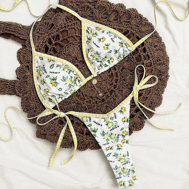 

2026 New Printed Bikini Set Sexy Triangle Swimsuit Women Beach Swimwear