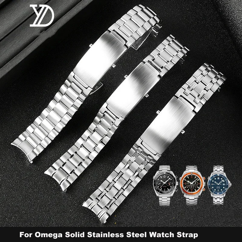 Watch Accessories Band for Omega Seamaster 300 Ocean Universe 600 Observatory Solid Stainless 316L Steel Watch Straps 18mm 20mm