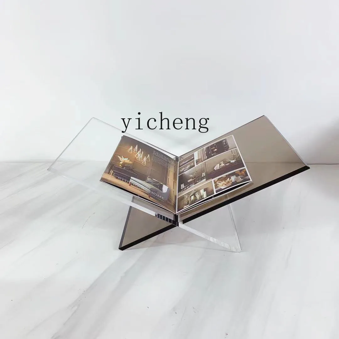 Modern Simple Sales Office Model Room Acrylic Bookshelf Book Newspaper Clip Ornament Magazine Rack Soft Decoration