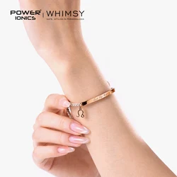 Power Ionics New Trend 12 Zodiacs 18K RoseGold Plated Unisex Slim Souvenir Bracelet Custom Engrave