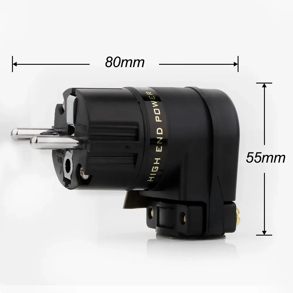 HiFi IEC C15 Female Socket EU/US Male Schuko Connector 7-character/L-shaped Right Angle Plug for Speaker Power Cable