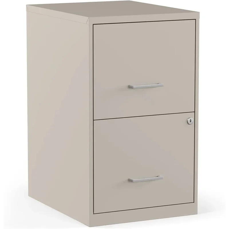 Locking Vertical File Cabinet with 2 Drawers, Letter Size, 18