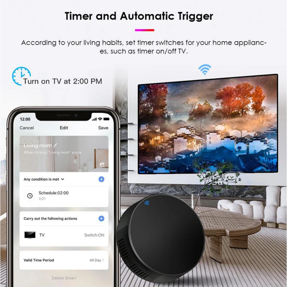 Control remoto IR Mini Tuya Wifi, controlador infrarrojo para TV, DVD, AUD, aire acondicionado, funciona con Alice, Alexa, Google Home, Siri