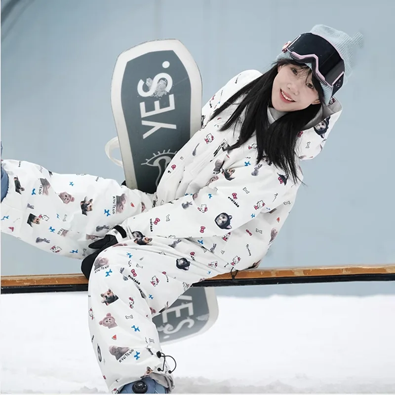 

New Winter Outdoor Windproof Waterproof Skiing Jacket Pant Single Double Board Woman Breathable Abrasion Resistant Ski Suit Sets