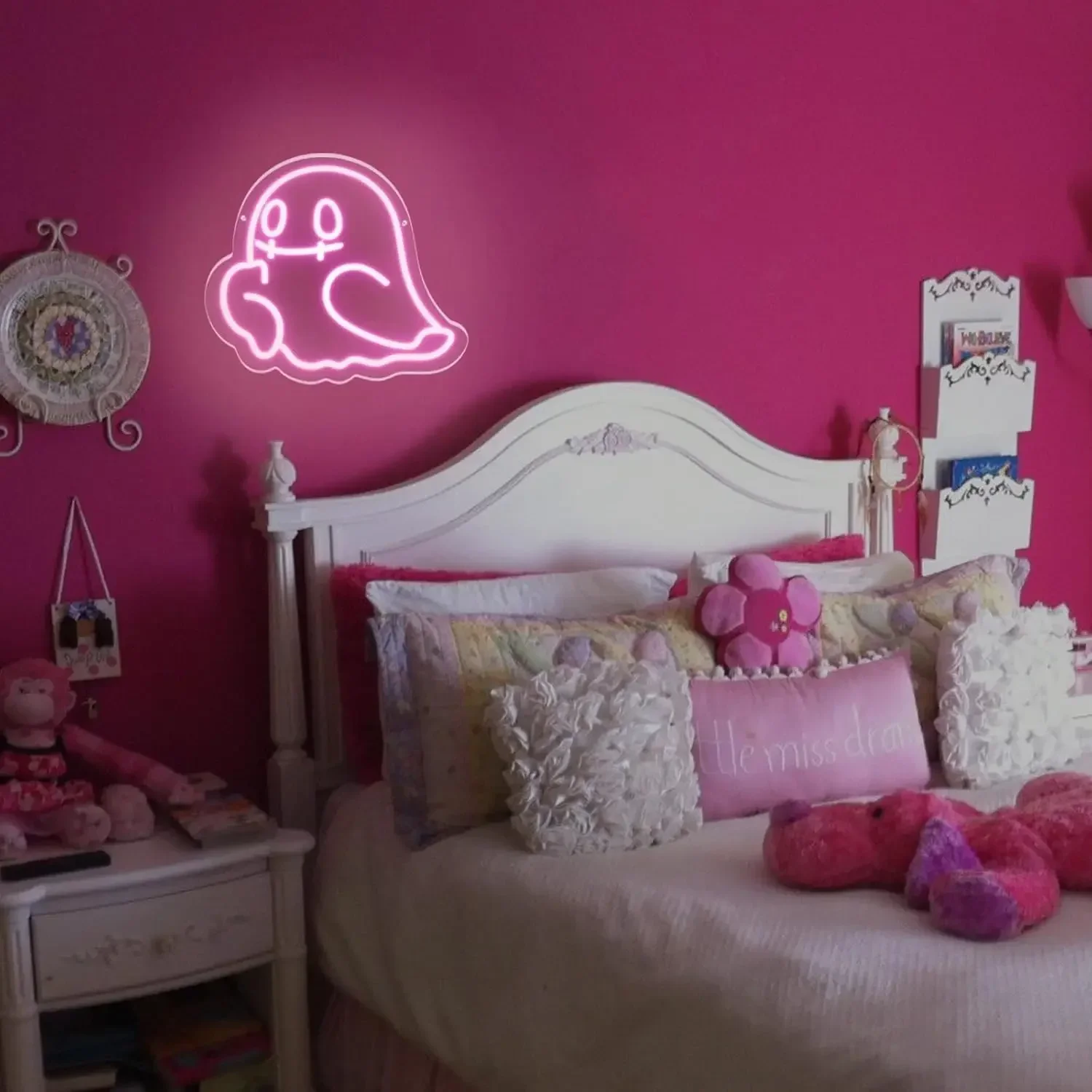 Ghost Neon Sign Cute Halloween LED Neon Light Sign For Wall Bedroom Decoration Bar Party Gift Man Cave Neon Decoration