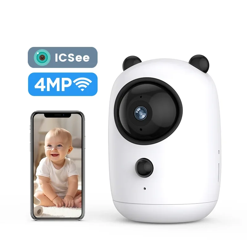 

2026 Icsee 4MP Smart Baby Monitor Motion Detection CCTV Security Camera with Wifi Two-Way Audio and Night Vision Al Human Detect