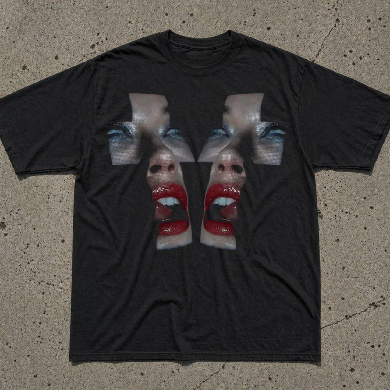 T-shirts featuring trendy prints, gothic style, Y2K Harajuku style, retro millennial-era fashion T-shirts, loose fit, unisex