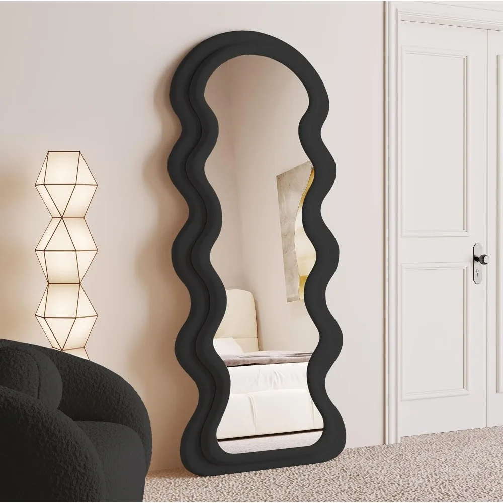 

Full Length Mirror 63x24, Irregular Wavy Mirrors, Wave Arched Floor Mirror, Wall Mirror Standing Hanging or Leaning