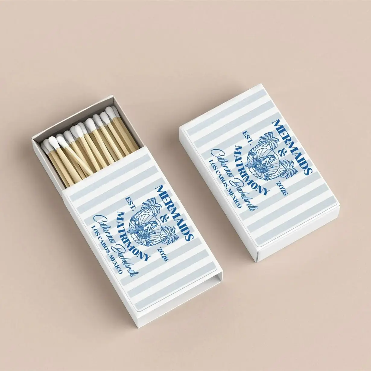 

Last Splash Bachelorette Party Favors/Mermaids & Matrimony Matchboxes/Wedding Favors/Mermaid Bach/Custom Beach Bachelorette Matc