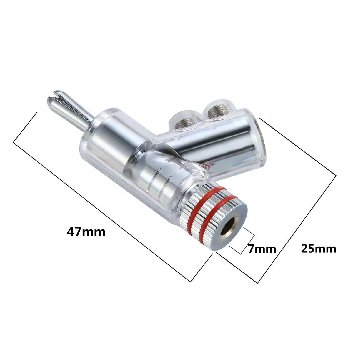 สายลำโพงแบบยิงปืนเกลียวล็อคแบบปิดชุบโรเดียมคุณภาพสูงหัวเชื่อมปลั๊กกล้วยสำหรับเครื่องรับสัญญาณวิดีโอสายลำโพงแบบ DIY