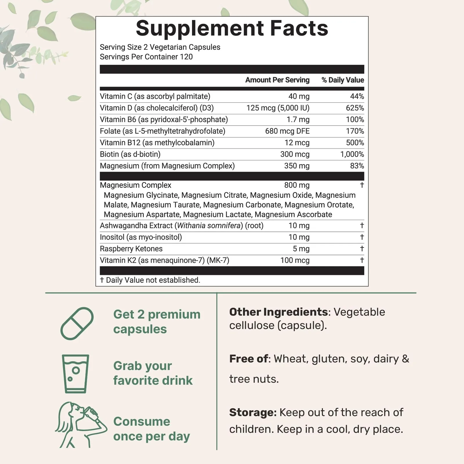 Magnesium Complex for Women, 240 Vegetarian Capsules | 20in1 Formula Magnesi