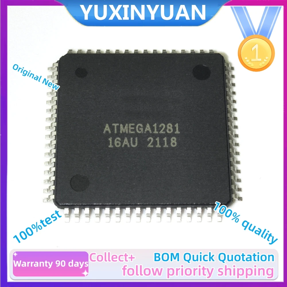 

5 шт./лот, 100% новый ATMEGA1281-16AU QFP, ATMEGA1281 ATMEGA1281-16 YUXINYUAN, микросхема в наличии, 100% протестировано