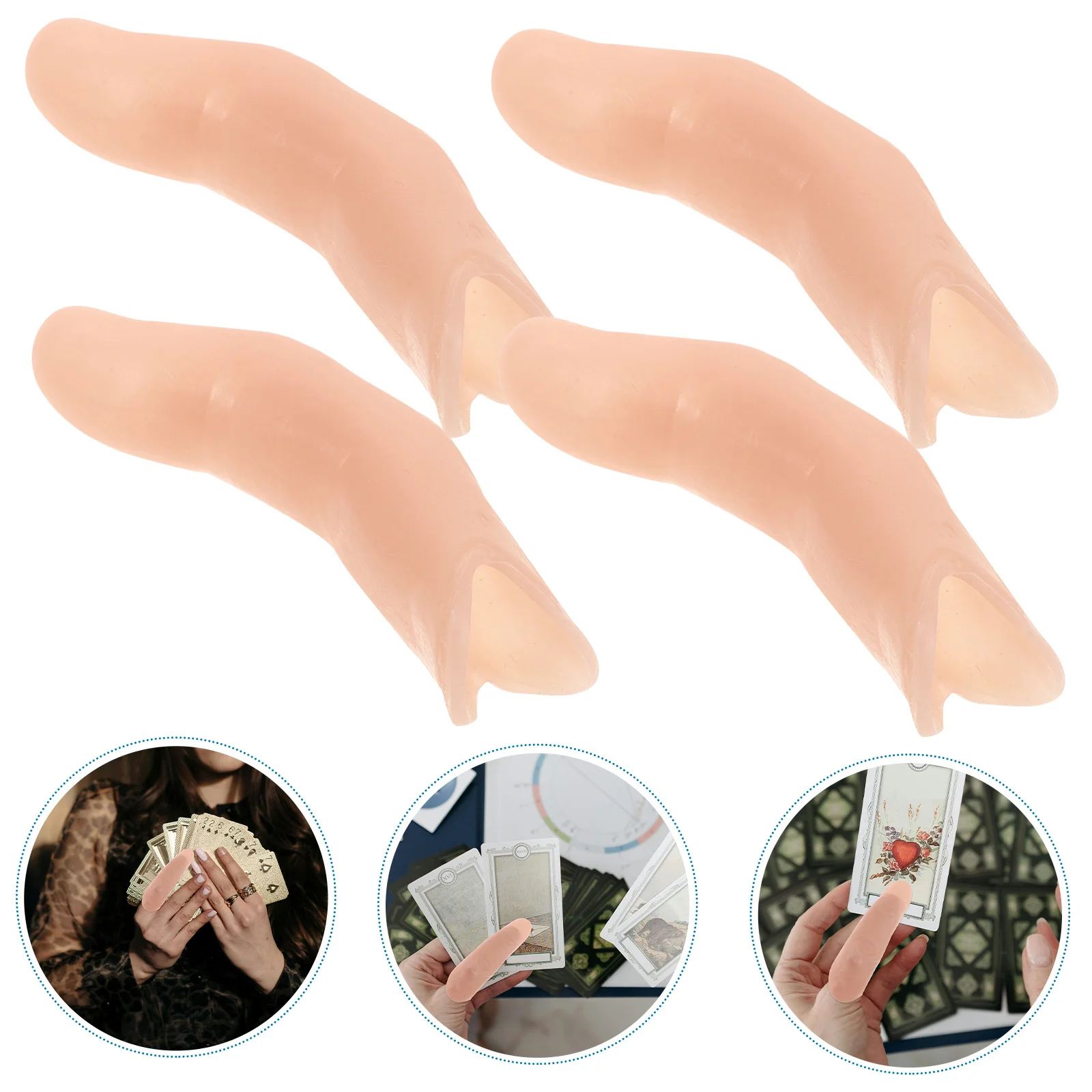 4 個の偽指マジシャン小道具高シミュレーション軽量ステージパフォーマンストリックガジェットパーティーの記念品偽指マジシャン小道具