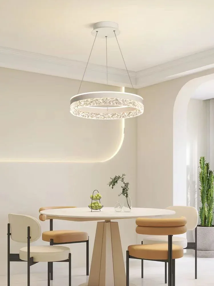 

Bedroom Pendant Lamp Postmodern Minimalist Hollow Out Art Lamp Crystal Creative Study Restaurant Circular Light