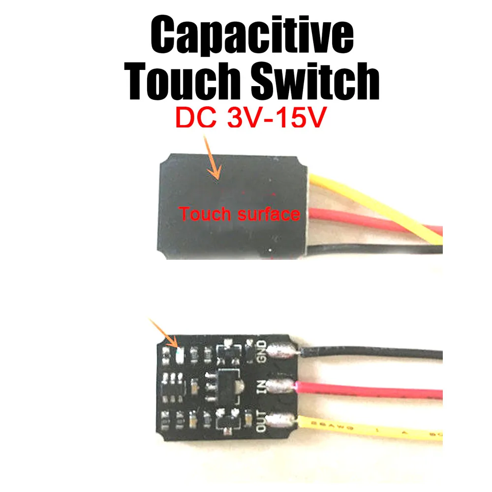 DC 3V-15V Capacitive Touch Switch 3pin 12V Touch Bistable Electronic Switch Module LED Relay F/ Switching Power Light Control