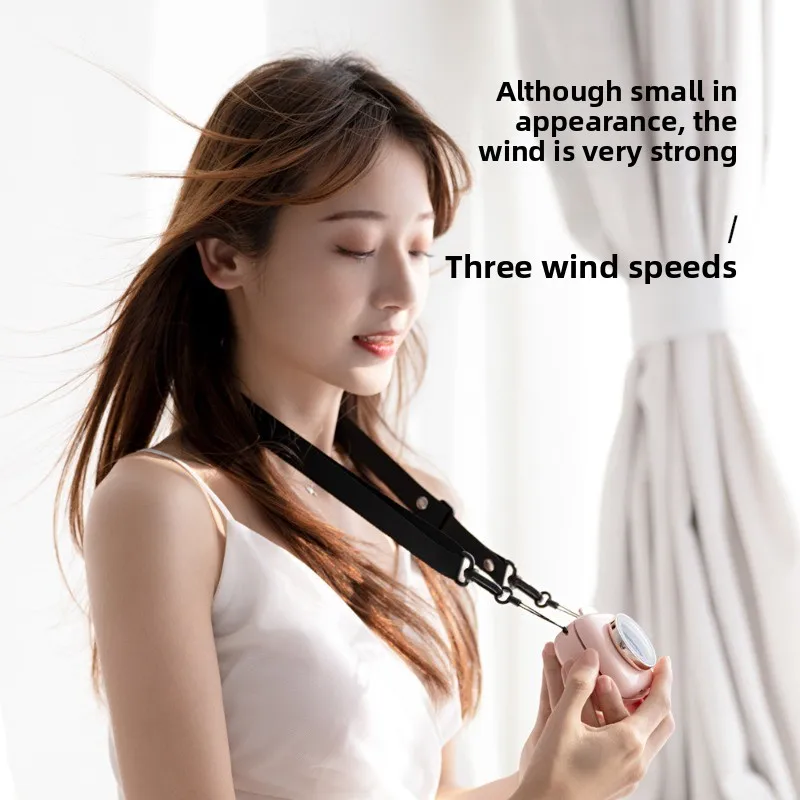 Portable Neck Fan for Outdoor Camping Hiking Rechargeable USB Hanging Neck Fan Semiconductor Cooling Fan for Travel
