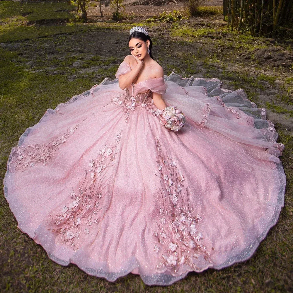 ANGELSBRIDEP różowy koralik Quinceanera sukienka Vestidos De 15. księżniczka słodka 16 urodziny XV suknia balowa kopciuszek dziewczyna sukienka dostosowane