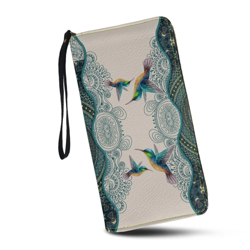 

Belidome Hummingbird Floral Womens Wristlet Wallet Soft Leather Zipper Long Purse RFID Blacking Card Holder Clutch Organizer