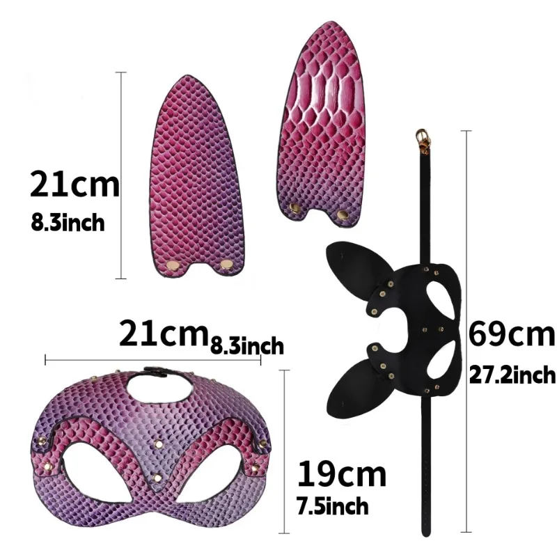 Women Leather Masquerade Mask Removable Bunny Girl Eye Mask for Halloween Cosplay Party Costume Accessory Ball Carnaval Mask New