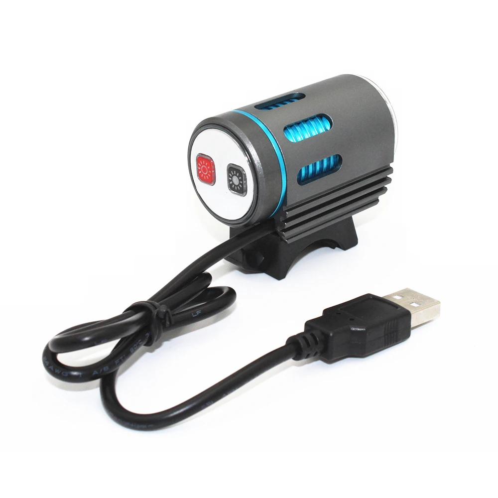 Faro delantero para bicicleta, luz LED con puerto USB, carga de 6-8,4V, 1x XM-L2, 1200LM