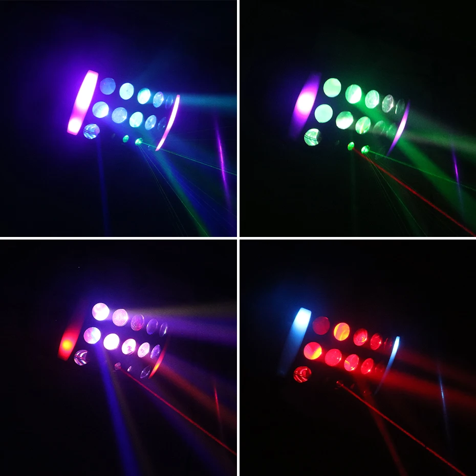 DJ Disco 4-in-1 Derby Beam Stage Light Red Green Laser Patterns Strobe Dynamic Marquee Effect Party Wedding Club Dance Lamp