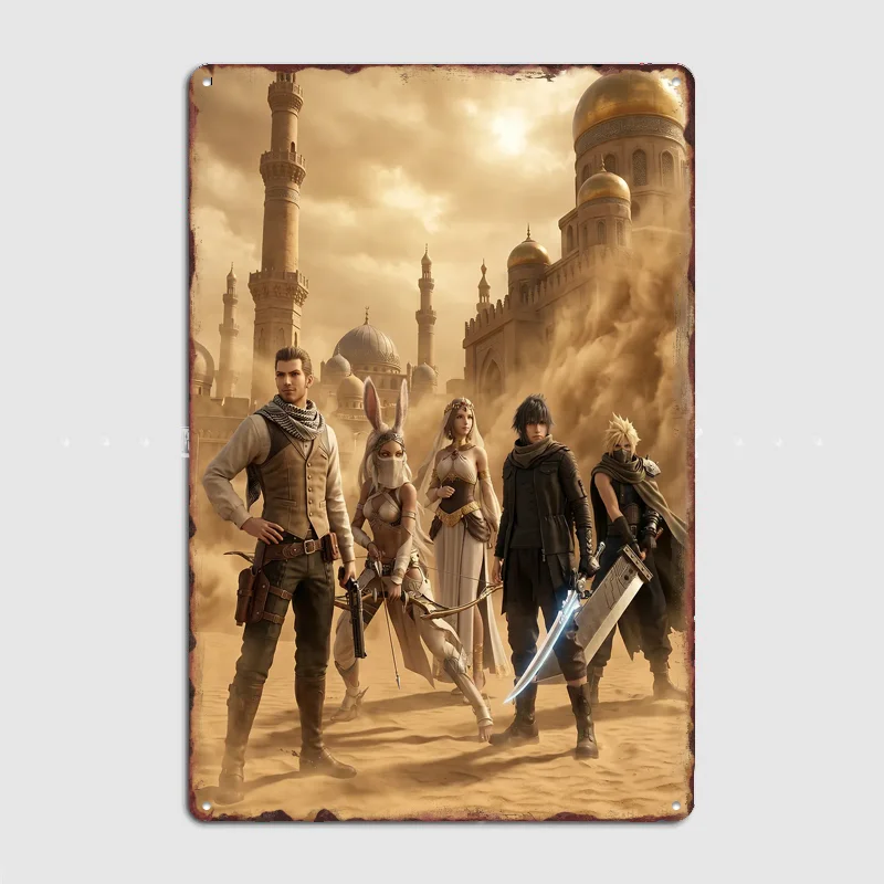 Final fantasy Poster Metal Sign Bedroom Indoor Outdoor Home Decor Bar Custom Posters Wall Room Decorations