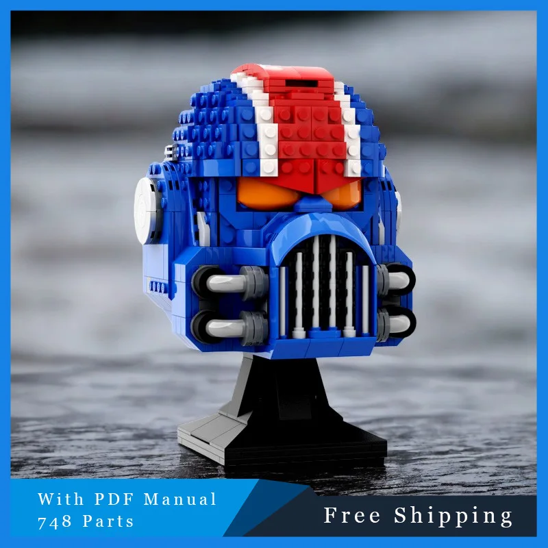 Serie spaziale MOC 748 pezzi Star Battle Movie Casco da combattimento Educativo per bambini Assemblaggio fai-da-te Modello modulare Set Regalo di compleanno