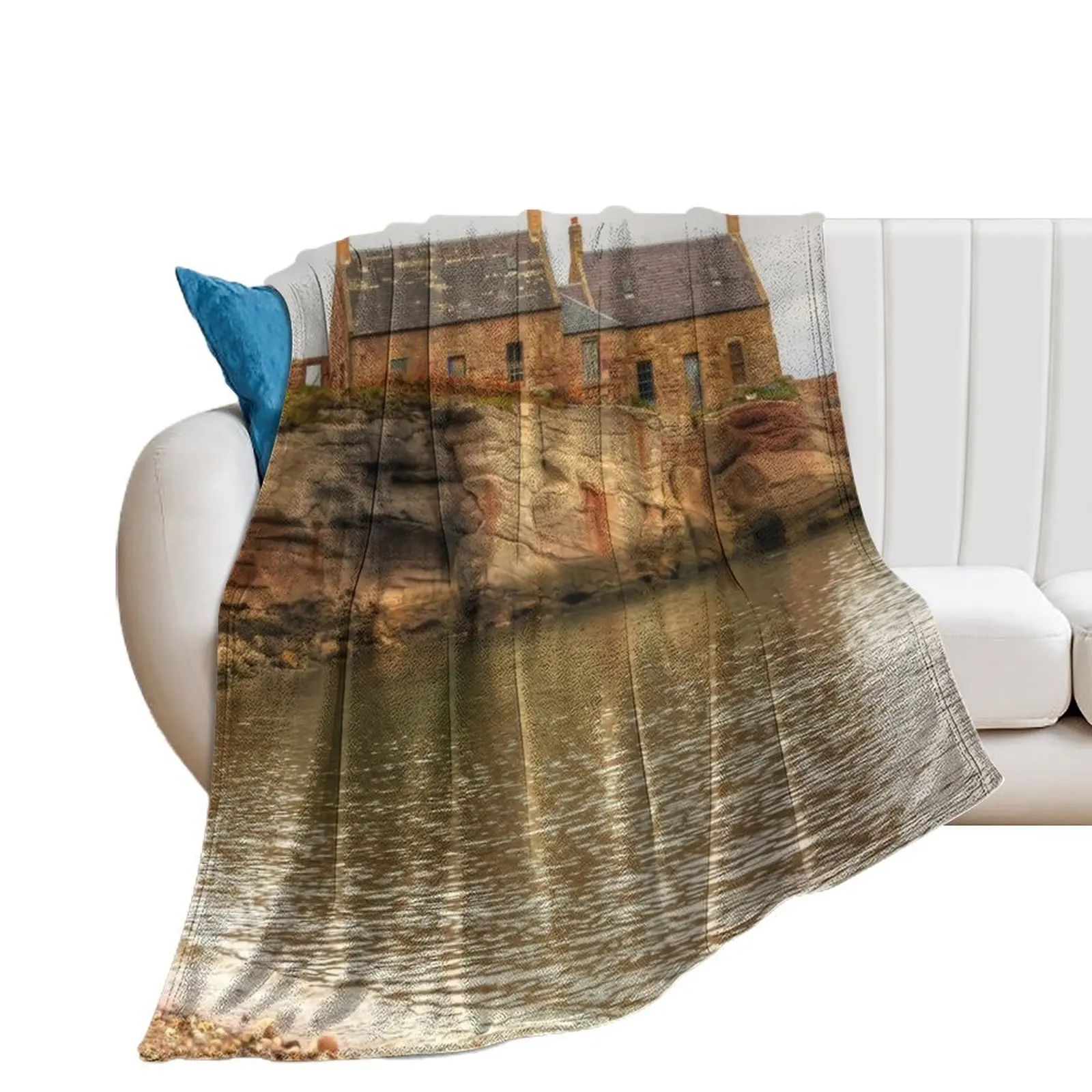 Cottages at Cove Harbour Throw Blanket Tourist Sofa Quilt Giant Sofa Flannel Fabric Blankets