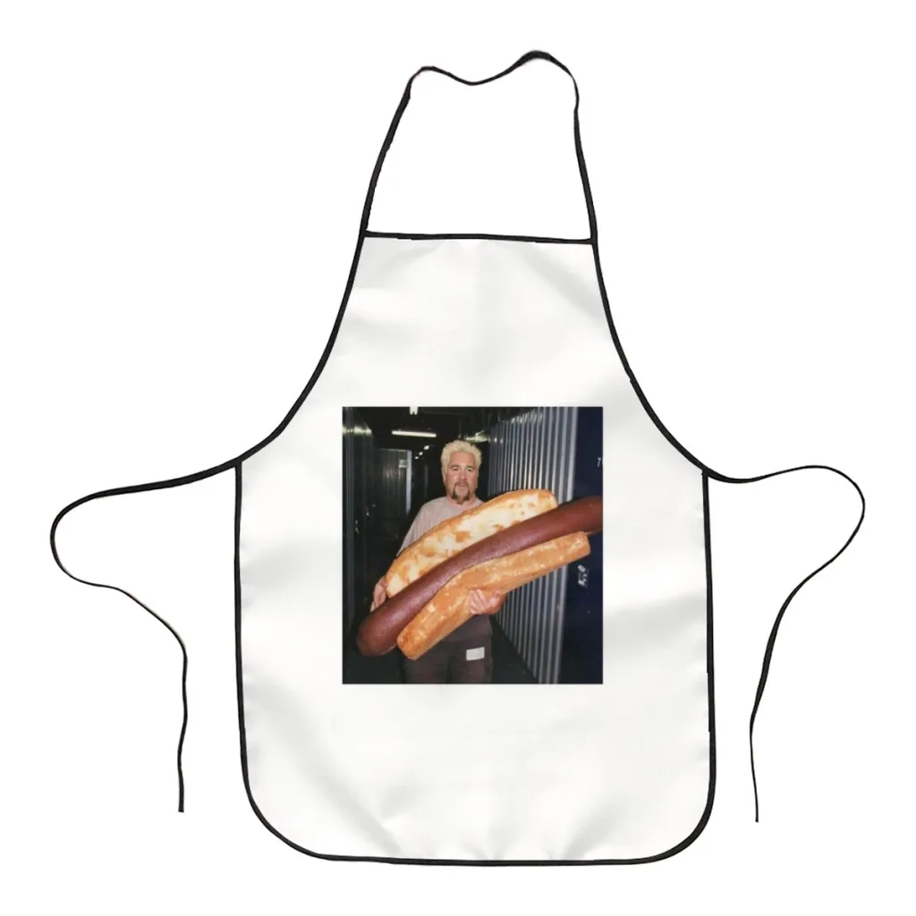 

Fashion Design guy fieri and his wieney Apron Store Logo For Women Gift Composite Fabric Cleaning Pinafore