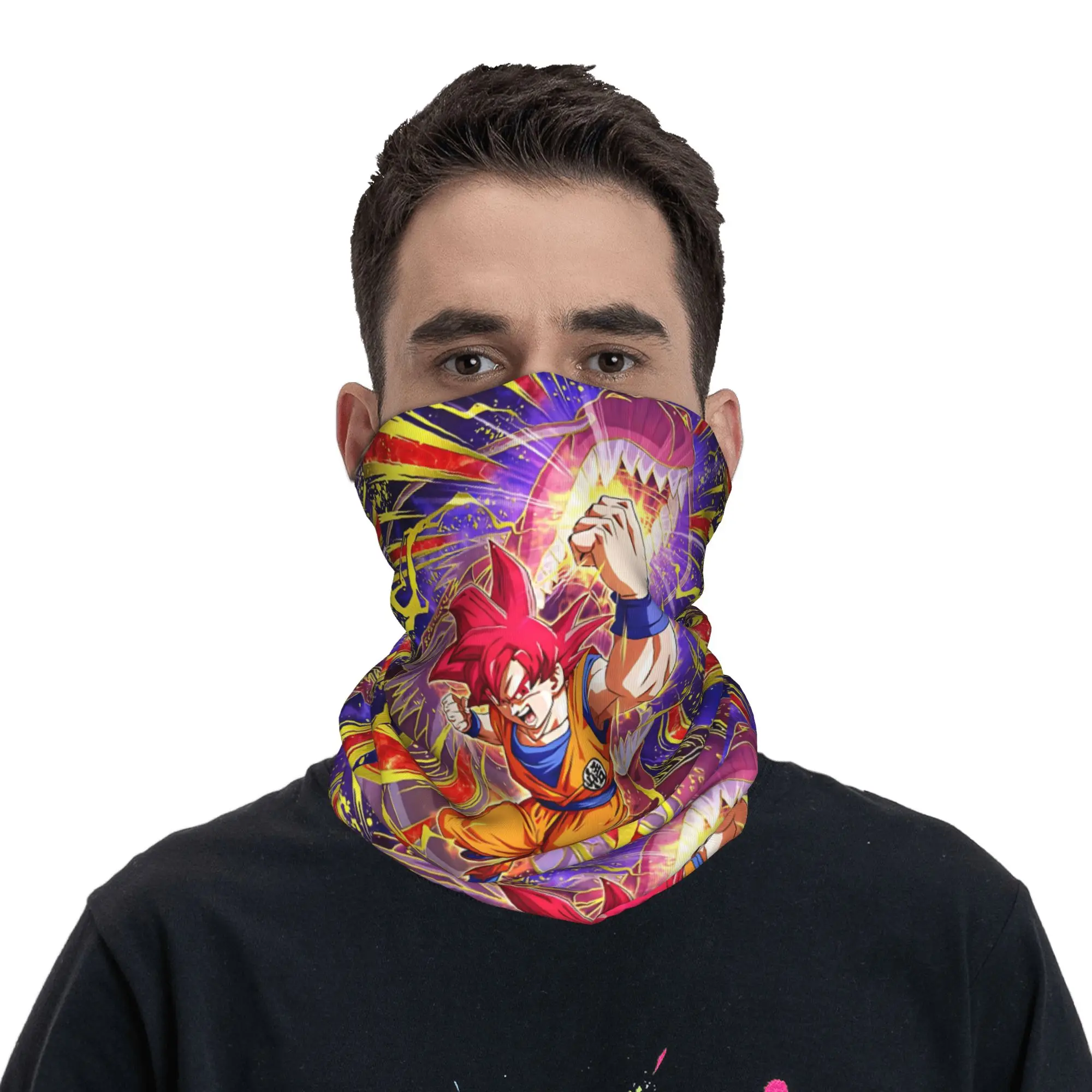 

Dragon Ball Goku Super Saiyan 4 Bandana Neck Cover Printed Wrap Scarf Multi-use Balaclava Running for Men Women Adult Windproof