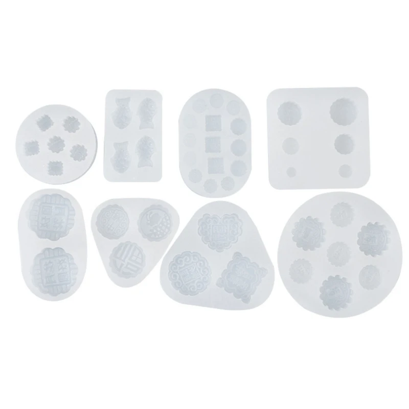 Kx4b mooncake molde silicone diy feito à mão cristal resina epóxi moldes ferramenta cozimento chocolate bolo açúcar