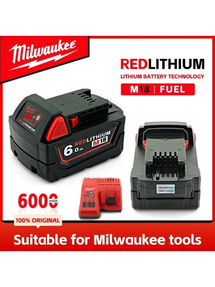

2025New Milwaukee battery, M18 battery, M18B6，5.0Ah，6.0AhCharger, Integrated Circuit, Milwaukee Tool Lithium BatteryMilwaukee