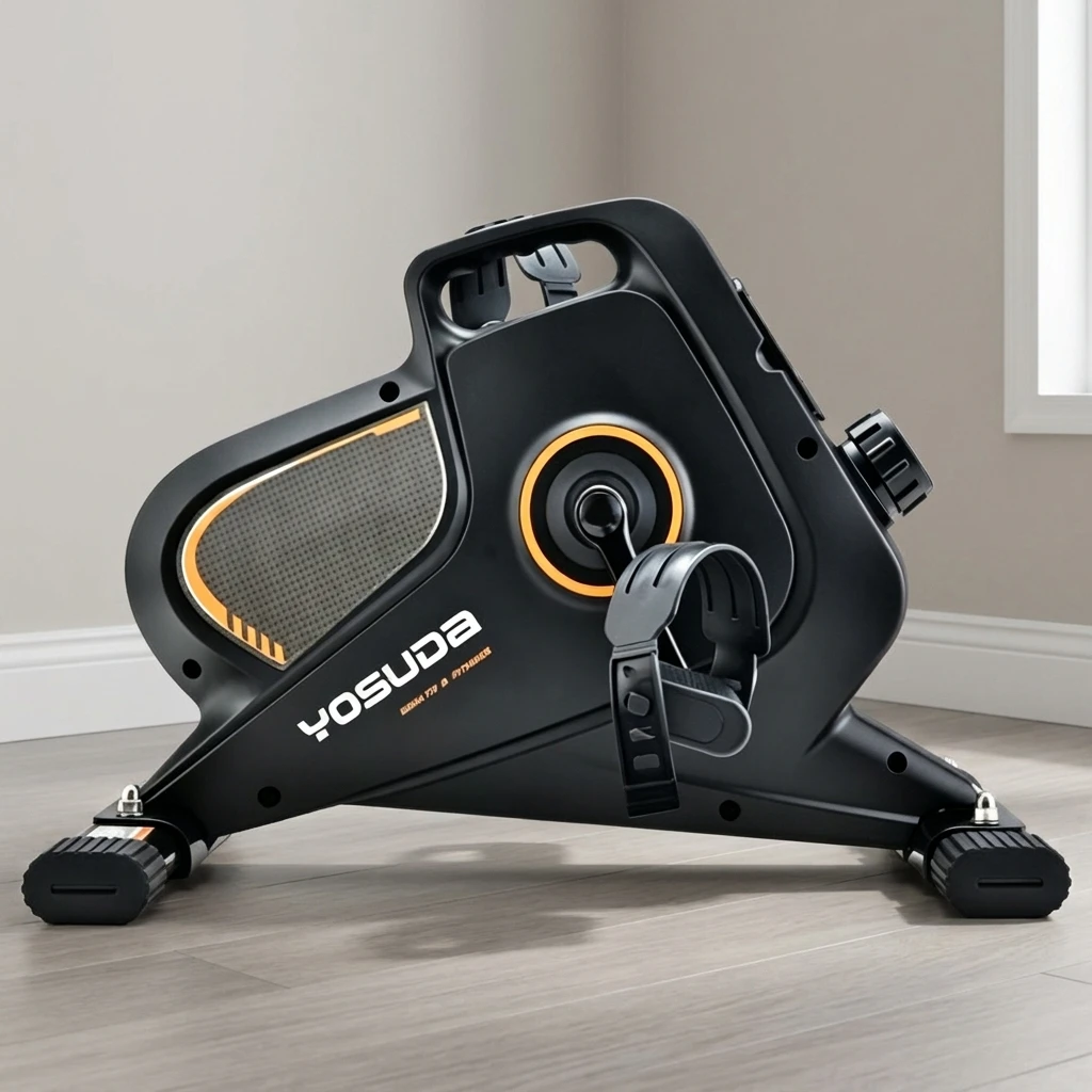 New Mini Exercise Bike for Seniors-Extra-Quiet Desk Model with LCD Screen 15 Speeds Electric 100kg Capacity European Plug