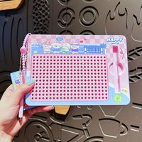 Cute Magnetic Toy Steel Ball Drawing Board Puzzle Cartoon Doodle Board Keychain Sketch Pad Fun Backpack Key Chain Kids