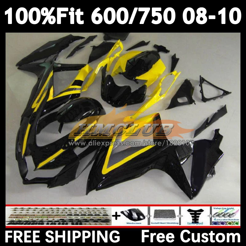 Injection For SUZUKI GSXR 600 750 CC yellow stock GSXR600 2008 2009 2010 15No.105 GSXR-600 GSXR-750 K8 GSXR750 08 09 10 Fairing