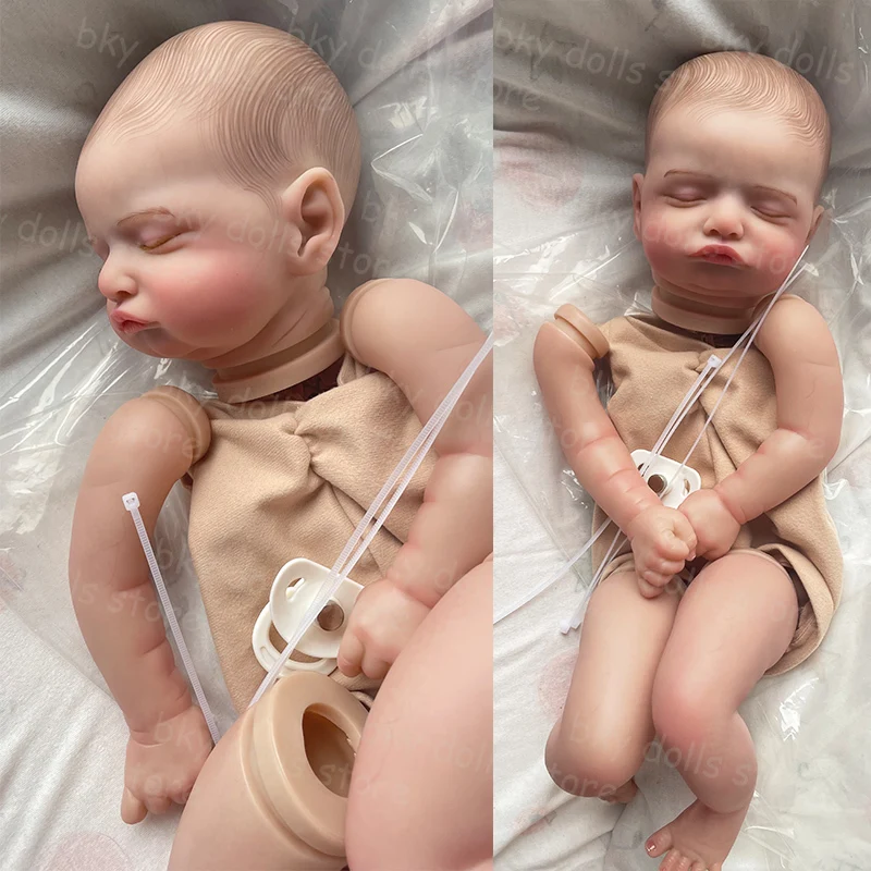 20inch Already Painted Kit Rosalie Kit Molde Bebê Reborn Real Picture Llifellike 3D Skin Venis Rooted Eyelashes with Cloth Body