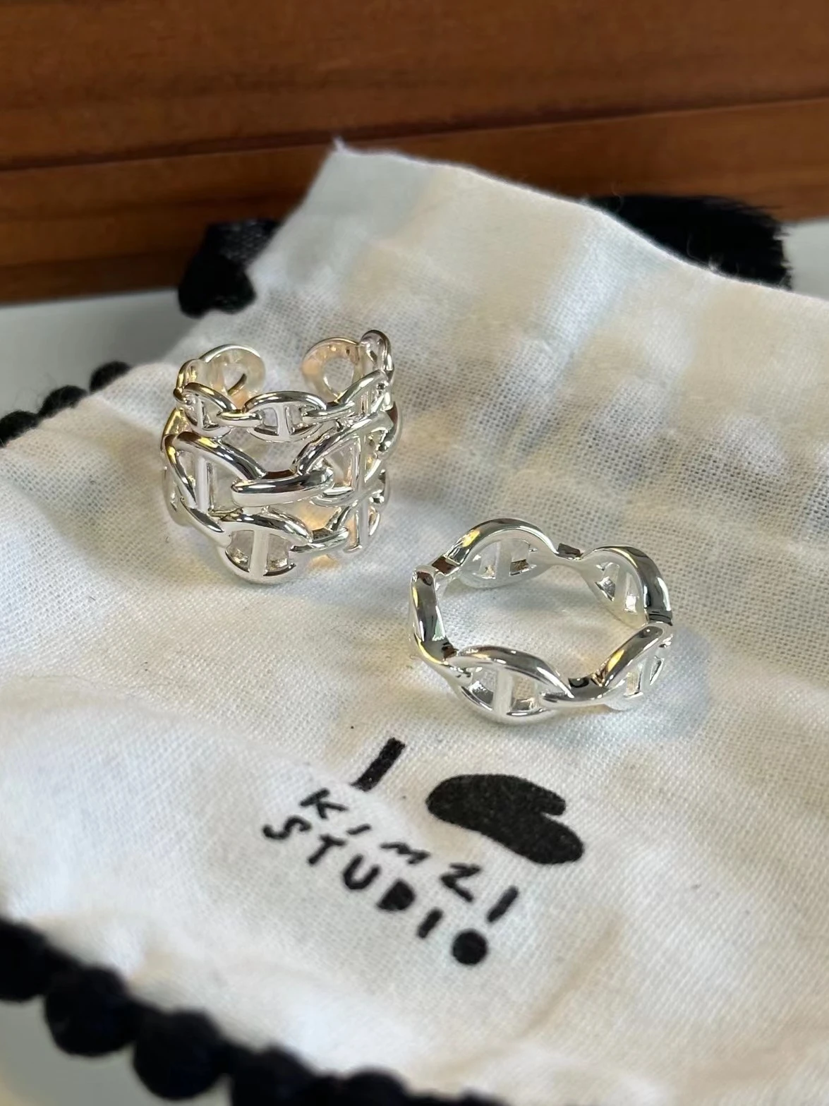 

Open Ring S925 Sterling Silver Pig Nose Multi-Layer mat Diamond-Embedded Faionable Jewelry Accory