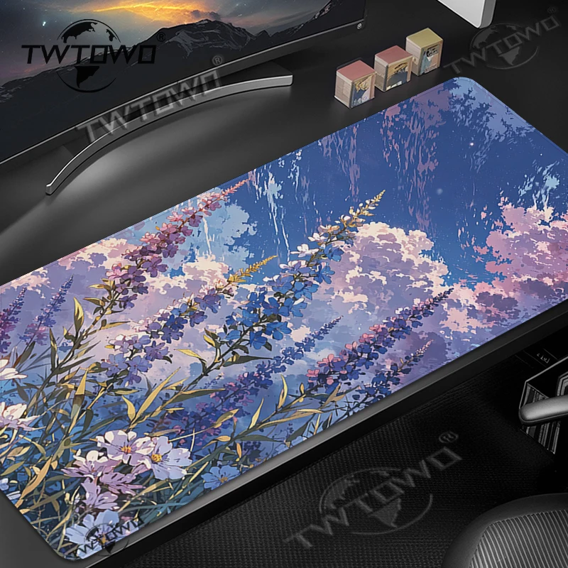 Mouse Pad Beautiful Anime Flowers Gamer printon demand Large Mousepad XXL keyboard pad Soft Natural Rubber Non-Slip Mice Pad