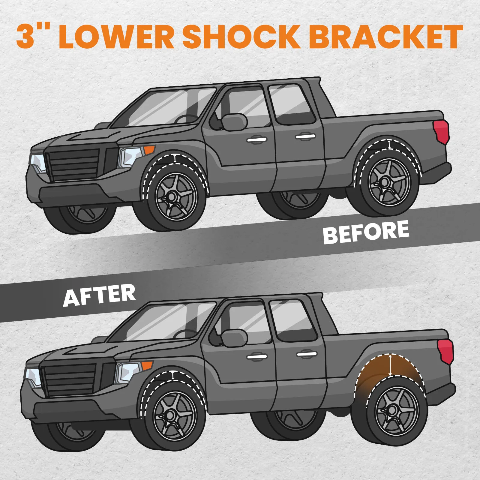 Coil Over Shock Mount Kit Adjustable Lower Brackets for 3