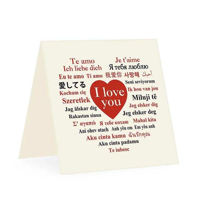 Mprainbow Gift Cards for Husband Dad Son BBF,Multilingual I Love You Greeting Card