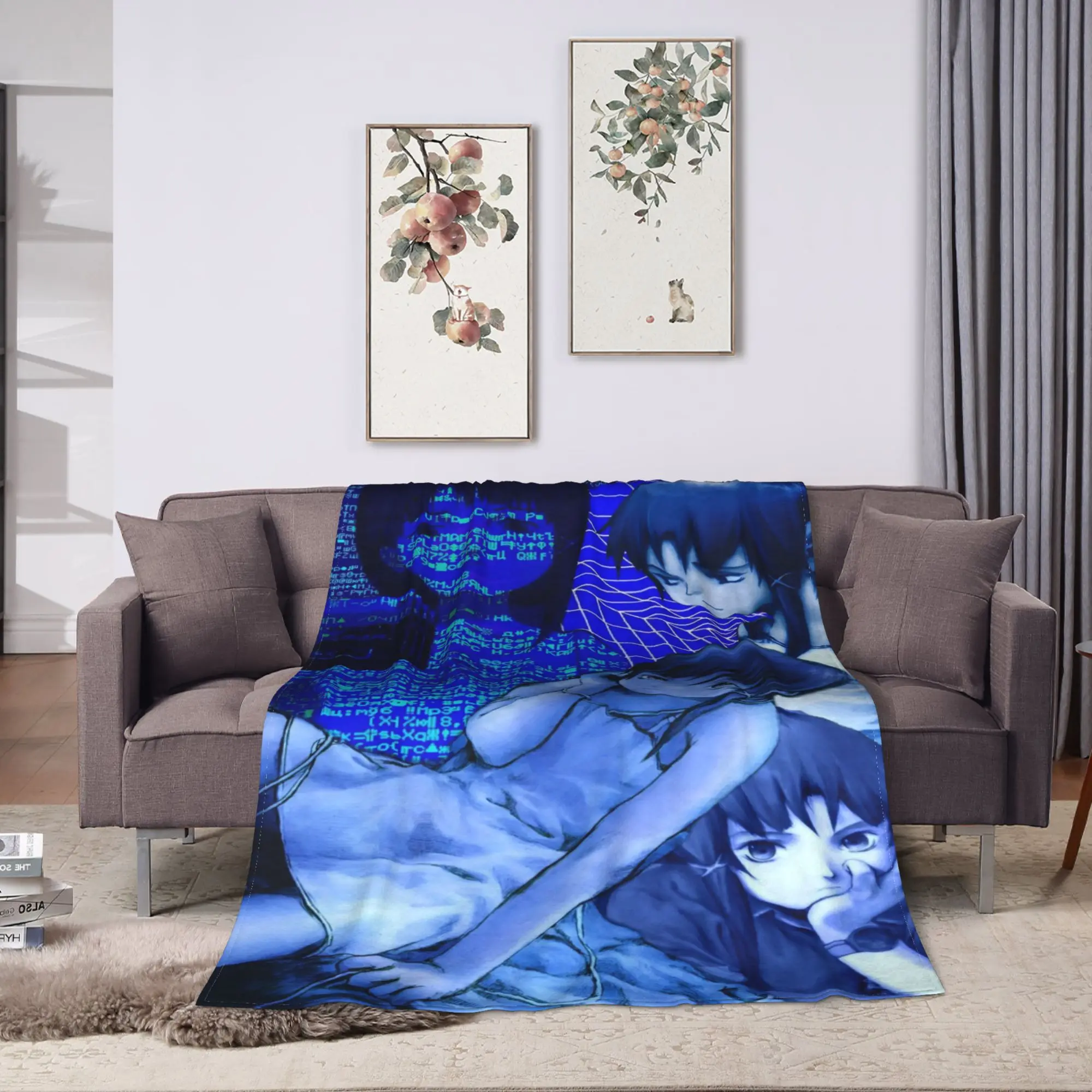 Anime Serial Experiments Lain Warm Soft Blankets  Kids Adult Plush Throw Blanket Comfortable Home Decor Flannel Sofa Bed Cover