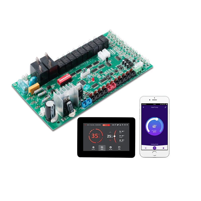 Multifunctional WiFi Tuya heat pump controller PCB PCBA with heating and cooling hot water function