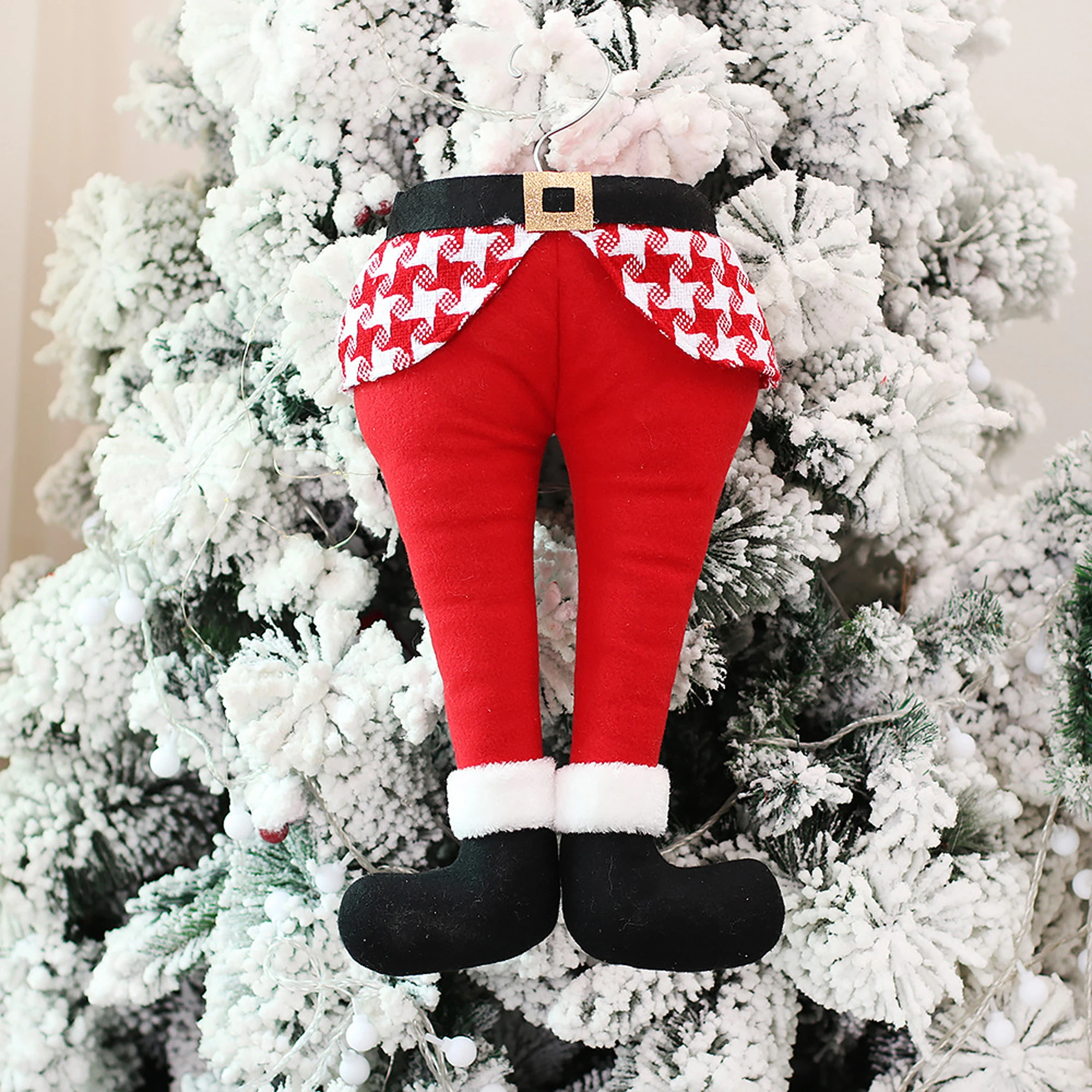 New Christmas Elf Ornaments Cute Elf Legs Tree Hanging Decorations For Wall Window Indoor Outdoor Party Supplies Hot Sale